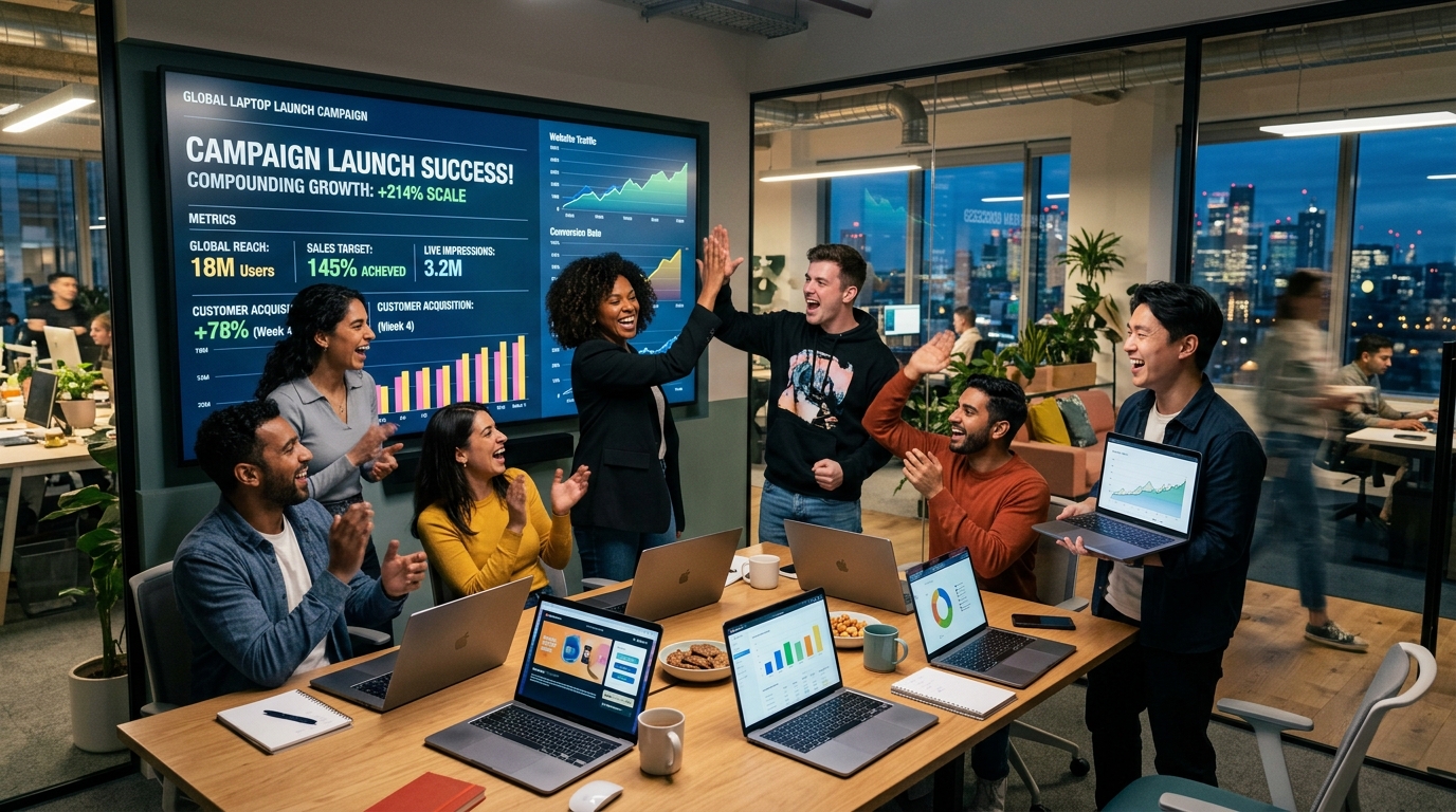 Campaign launch and compounding growth scale