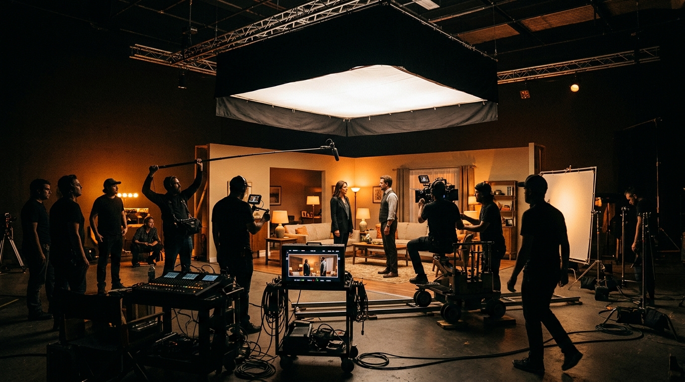 Commercial media production and video shoot