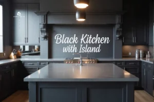 Black Kitchen with Island