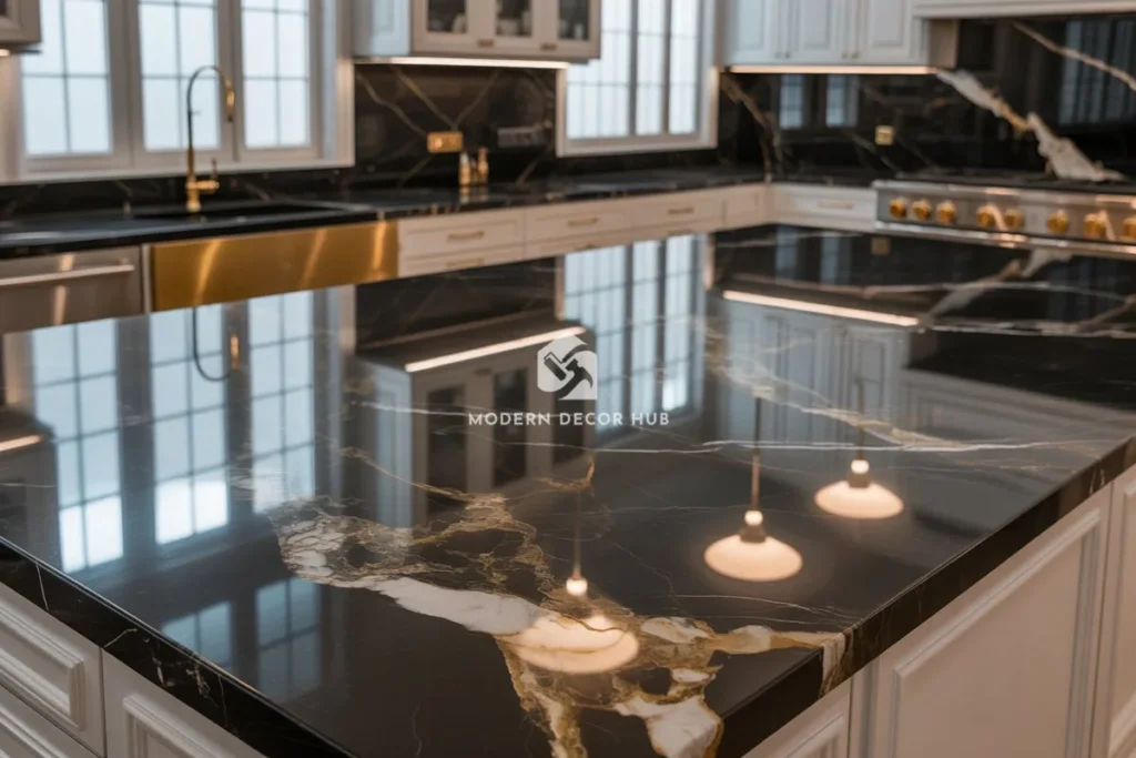 black-marble-kitchen-countertops