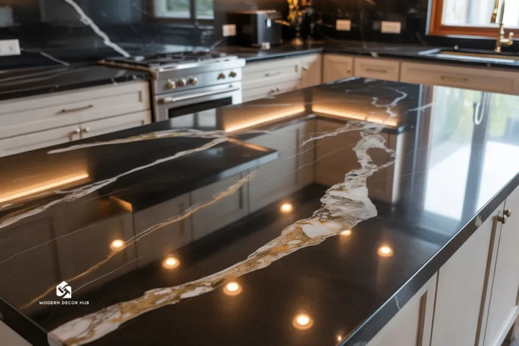 black-marble-kitchen-countertops